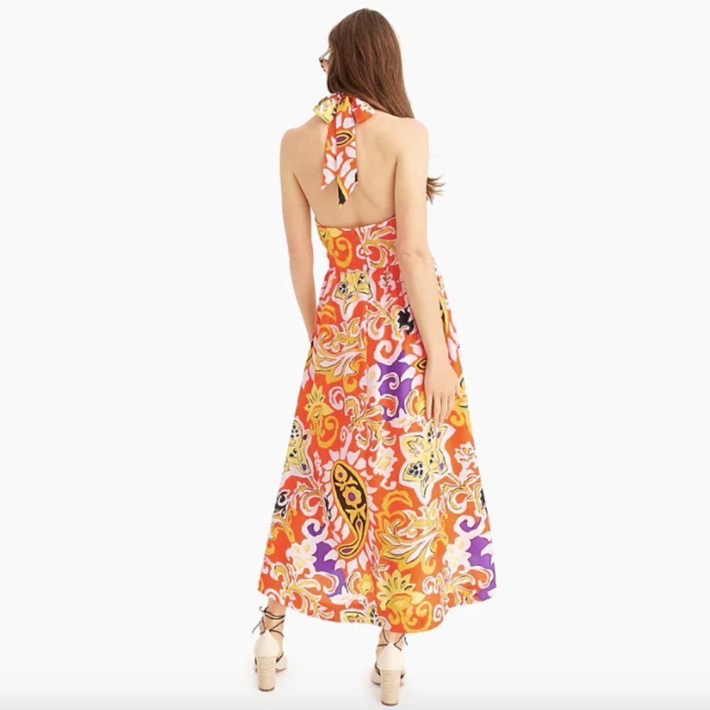 J.Crew silk sarong dress in painted paisley dress - Picture 3 of 8